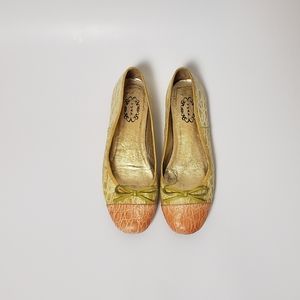 N.Y.L.A Marcia Yellow Leather Flats Size 7.5